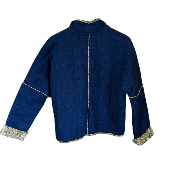 Adorn Quilted Denim Jacket Floral Lined S/M - Picture 4 of 8